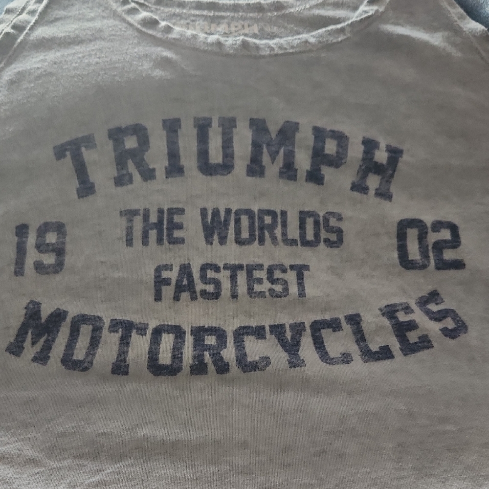Triumph Graphic Tank Top - Gray and Blue